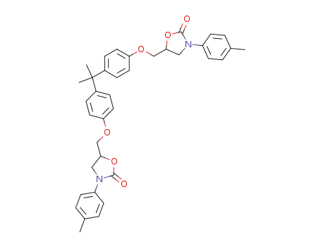 Molecular Structure of 21242-15-9 (5,5′-(((propane-2,2-diylbis(4,1-phenylene))bis(oxy))bis-(methylene))bis(3-(p-tolyl)oxazolidin-2-one))