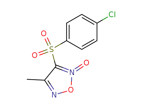 Molecular Structure of 63435-88-1 (1,2,5-Oxadiazole, 3-[(4-chlorophenyl)sulfonyl]-4-methyl-, 2-oxide)