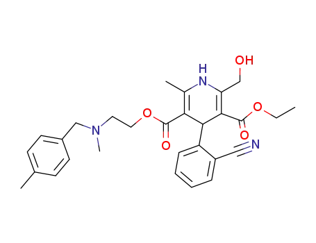 4-(2-Cyano-phenyl)-2-hydroxymethyl-6-methyl-1,4-dihydro-pyridine-3,5-dicarboxylic acid 3-ethyl ester 5-{2-[methyl-(4-methyl-benzyl)-amino]-ethyl} ester