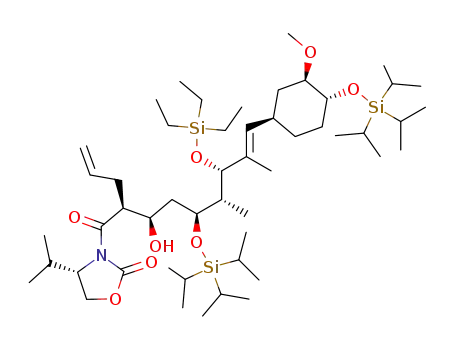 (S)-3-[(E)-(2S,3R,5S,6R,7S)-2-Allyl-3-hydroxy-9-((1R,3R,4R)-3-methoxy-4-triisopropylsilanyloxy-cyclohexyl)-6,8-dimethyl-7-triethylsilanyloxy-5-triisopropylsilanyloxy-non-8-enoyl]-4-isopropyl-oxazolidin-2-one
