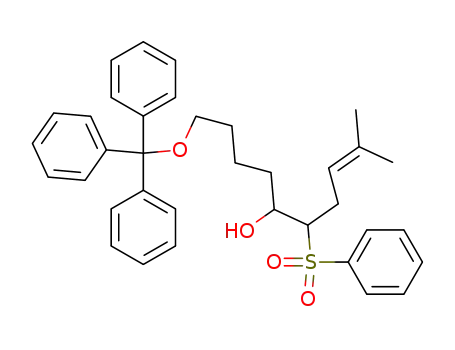 6-Benzenesulfonyl-9-methyl-1-trityloxy-dec-8-en-5-ol