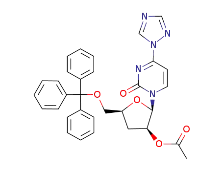 1-(2-O-acetyl-3-deoxy-5-O-trityl-β-D-threo-pentofuranosyl)-4-(1,2,4-triazolyl)pyrimidinone