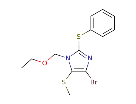 Molecular Structure of 81356-73-2 (4-bromo-1-ethoxymethyl-5-methylthio-2-phenylthioimidazole)