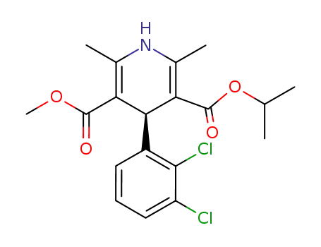 Molecular Structure of 74073-24-8 (4-(2,3-Dichlorophenyl)-1,4-dihydro-2,6-dimethyl-3,5-pyridinedicarboxylic acid 3-methyl 5-(1-methylethyl) ester)
