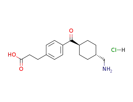 Molecular Structure of 82085-94-7 (trans-4-[[4-(Aminomethyl)cyclohexyl]carbonyl]benzenepropanoic acid hydrochloride)
