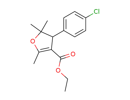 3-Furancarboxylic acid, 4-(4-chlorophenyl)-4,5-dihydro-2,5,5-trimethyl-,
ethyl ester