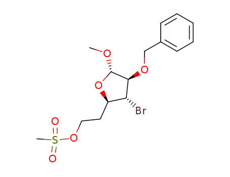 Methanesulfonic acid 2-((2R,3R,4R,5S)-4-benzyloxy-3-bromo-5-methoxy-tetrahydro-furan-2-yl)-ethyl ester