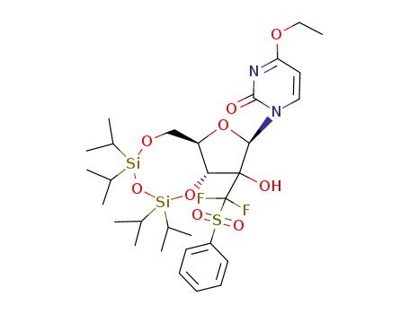 1-[(2R,3aR,9aR)-3-(Benzenesulfonyl-difluoro-methyl)-3-hydroxy-5,5,7,7-tetraisopropyl-tetrahydro-1,4,6,8-tetraoxa-5,7-disila-cyclopentacycloocten-2-yl]-4-ethoxy-1H-pyrimidin-2-one
