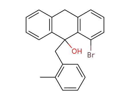 Molecular Structure of 143770-85-8 (9-Anthracenol, 1-bromo-9,10-dihydro-9-[(2-methylphenyl)methyl]-)