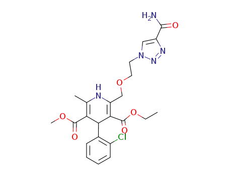 2-[2-(4-Carbamoyl-[1,2,3]triazol-1-yl)-ethoxymethyl]-4-(2-chloro-phenyl)-6-methyl-1,4-dihydro-pyridine-3,5-dicarboxylic acid 3-ethyl ester 5-methyl ester