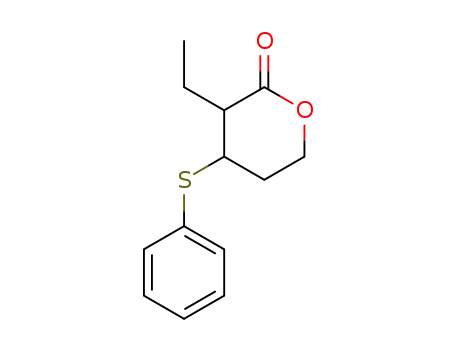 3-Ethyl-4-phenylsulfanyl-tetrahydro-pyran-2-one
