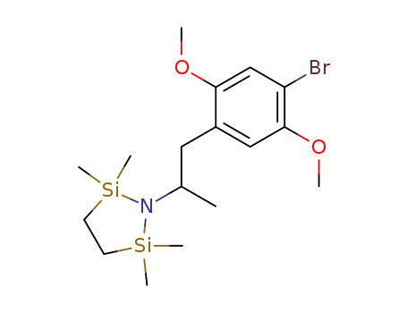 Molecular Structure of 952016-31-8 (1-[2-(4-Bromo-2,5-dimethoxy-phenyl)-1-methyl-ethyl]-2,2,5,5-tetramethyl-[1,2,5]azadisilolidine)