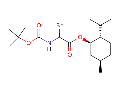 Molecular Structure of 145280-09-7 ((1R,2S,5R)-2-(1-methylethyl)-5-methylcyclohexyl 2-<(tert-butoxycarbonyl)amino>bromoacetate)