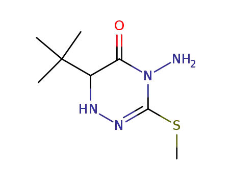 Molecular Structure of 93679-16-4 (4-amino-6-tert-butyl-3-(methylsulfanyl)-1,6-dihydro-1,2,4-triazin-5(4H)-one)