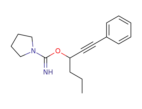 Molecular Structure of 73267-71-7 (1-phenyl-1-hexyn-3-yl 1-pyrrolidinecarboximidate)