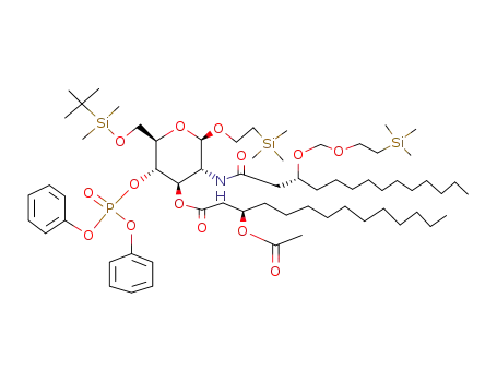 2-(Trimethylsilyl)ethyl 3-O-<(3R)-3-acetoxytetradecanoyl>-6-O-tert-butyldimethylsilyl-2-deoxy-4-O-diphenoxyphosphinyl-2-<(3R)-3-<(2-trimethylsilylethoxy)methoxy>tetradecanamido>-β-D-glucopyranoside