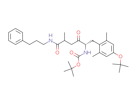 Carbamic acid,
[1-[[4-(1,1-dimethylethoxy)-2,6-dimethylphenyl]methyl]-4-methyl-2,5-diox
o-5-[(3-phenylpropyl)amino]pentyl]-, 1,1-dimethylethyl ester