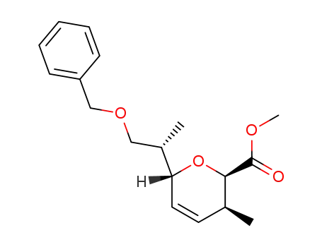 (2R,3S,6R-)-6-<2-(benzyloxy)-1(S)-methyl>ethyl-3,6-dihydro-3-methyl-2H-pyran-2-carboxylic acid methyl ester