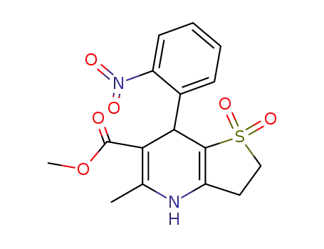 Thieno[3,2-b]pyridine-6-carboxylic acid,
2,3,4,7-tetrahydro-5-methyl-7-(2-nitrophenyl)-, methyl ester, 1,1-dioxide