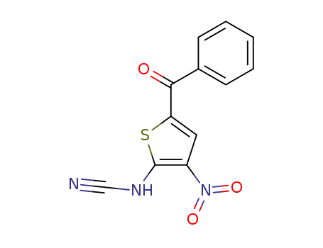 Molecular Structure of 95729-27-4 (Cyanamide, (5-benzoyl-3-nitro-2-thienyl)-)