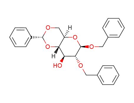 Molecular Structure of 86420-81-7 (benzyl 2-O-benzyl-4,6-O-benzylidene-β-D-glucopyranoside)