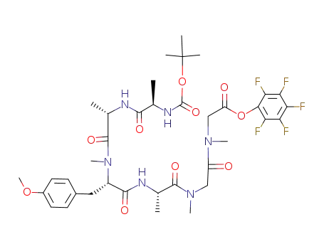 {[2-({(S)-2-[(S)-2-{[(S)-2-((R)-2-tert-Butoxycarbonylamino-propionylamino)-propionyl]-methyl-amino}-3-(4-methoxy-phenyl)-propionylamino]-propionyl}-methyl-amino)-acetyl]-methyl-amino}-acetic acid pentafluorophenyl ester