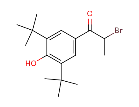 Molecular Structure of 17055-13-9 (1-Propanone, 1-[3,5-bis(1,1-dimethylethyl)-4-hydroxyphenyl]-2-bromo-)