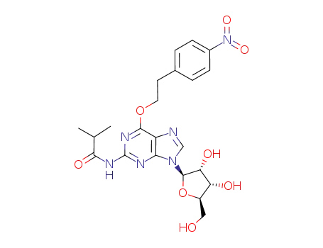 Molecular Structure of 86137-70-4 (Guanosine, N-(2-methyl-1-oxopropyl)-6-O-[2-(4-nitrophenyl)ethyl]-)