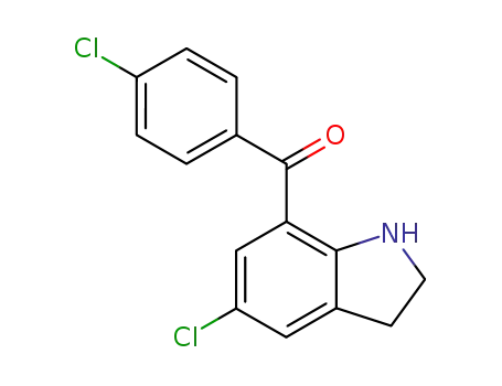 Molecular Structure of 91714-42-0 (Methanone, (5-chloro-2,3-dihydro-1H-indol-7-yl)(4-chlorophenyl)-)