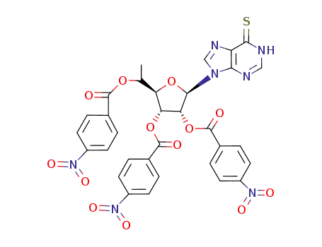9-<6'-deoxy-2',3',5'-tris-O-(p-nitrobenzoyl)-β-D-allofuranosyl>-6-thiopurine