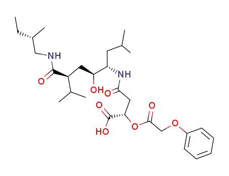 (S)-N-[(1S,2S,4S)-2-Hydroxy-1-isobutyl-5-methyl-4-((S)-2-methyl-butylcarbamoyl)-hexyl]-2-(2-phenoxy-acetoxy)-succinamic acid