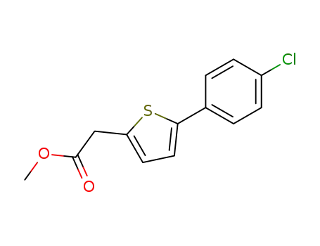 Molecular Structure of 84863-77-4 (2-Thiopheneacetic acid, 5-(4-chlorophenyl)-, methyl ester)