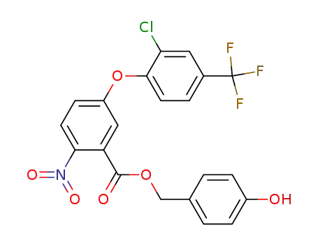 Molecular Structure of 120677-29-4 (5-(2-Chloro-4-trifluoromethyl-phenoxy)-2-nitro-benzoic acid 4-hydroxy-benzyl ester)