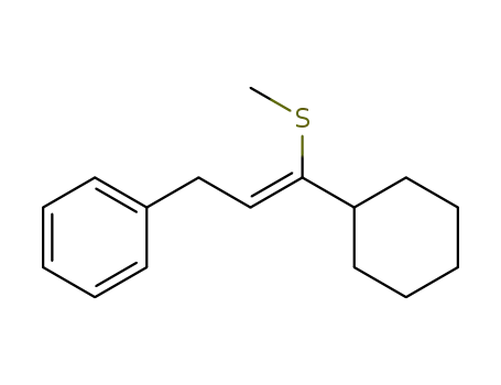 Molecular Structure of 121782-08-9 (((Z)-3-Cyclohexyl-3-methylsulfanyl-allyl)-benzene)