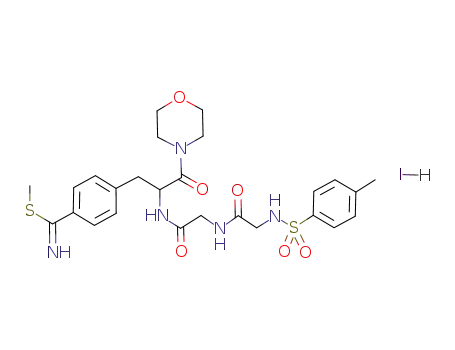 4-(3-Morpholin-4-yl-3-oxo-2-{2-[2-(toluene-4-sulfonylamino)-acetylamino]-acetylamino}-propyl)-thiobenzimidic acid methyl ester; hydriodide