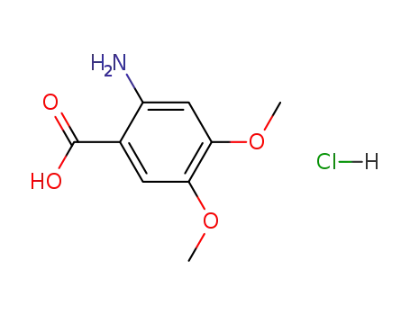 Molecular Structure of 89847-71-2 (Benzoic acid, 2-amino-4,5-dimethoxy-, hydrochloride)