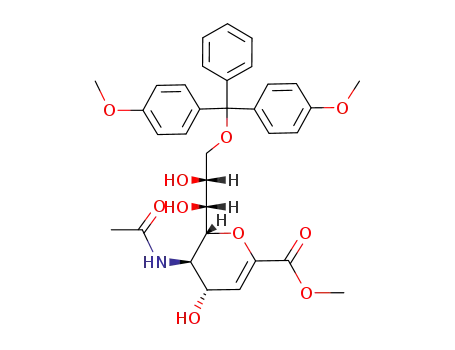 methyl 5-acetamido-2,6-anhydro-3,5-dideoxy-9-O-bis(4-methoxyphenyl)phenyl-methyl-D-glycero-D-galacto-non-2-en-onate
