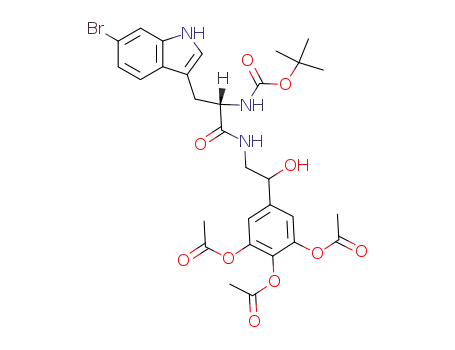 6-Brom-N-<2-hydroxy-2-(3,4,5-triacetoxyphenyl)ethyl>-N<sup>α</sup>-(tert-butyloxycarbonyl)tryptophanamid