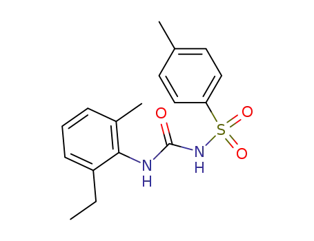 Molecular Structure of 113260-68-7 (Benzenesulfonamide,
N-[[(2-ethyl-6-methylphenyl)amino]carbonyl]-4-methyl-)
