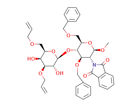 2-[(2R,3R,4R,5S,6R)-5-((2S,3R,4S,5S,6R)-4-Allyloxy-6-allyloxymethyl-3,5-dihydroxy-tetrahydro-pyran-2-yloxy)-4-benzyloxy-6-benzyloxymethyl-2-methoxy-tetrahydro-pyran-3-yl]-isoindole-1,3-dione