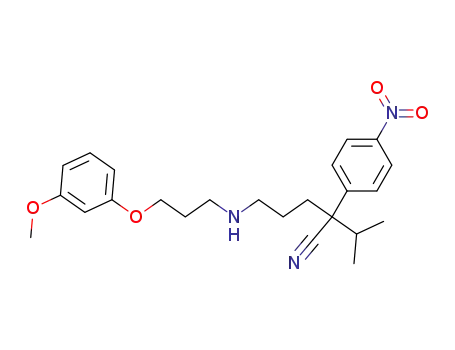 α-isopropyl-α-<3-<<3-(3-methoxyphenoxy)propyl>amino>propyl>-α-(4-nitrophenyl)acetonitrile