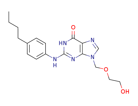 1,9-DIHYDRO-2-((4-BUTYLPHENYL)AMINO)-9-((2-HYDROXYETHOXY)METHYL)-6H-PURINE-6-ONE
