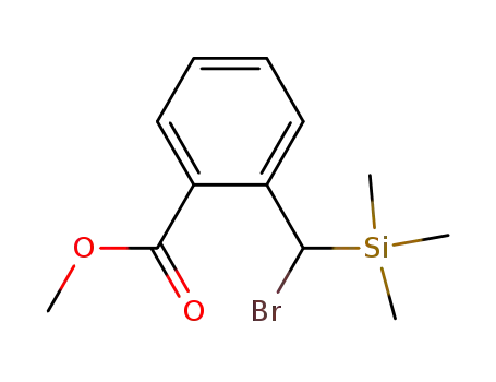 Molecular Structure of 114474-05-4 (Benzoic acid, 2-[bromo(trimethylsilyl)methyl]-, methyl ester)