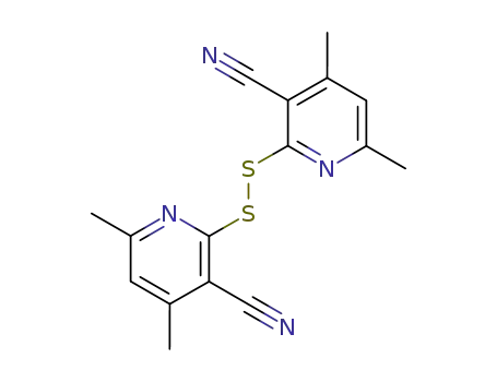 Molecular Structure of 54364-14-6 (3-Pyridinecarbonitrile, 2,2'-dithiobis[4,6-dimethyl-)