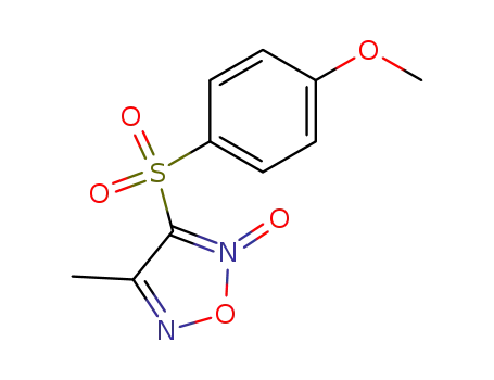 Molecular Structure of 142764-19-0 (1,2,5-Oxadiazole, 3-[(4-methoxyphenyl)sulfonyl]-4-methyl-, 2-oxide)