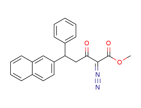 Molecular Structure of 1617528-18-3 (methyl 2-diazo-5-(naphthalen-2-yl)-3-oxo-5-phenylpentanoate)