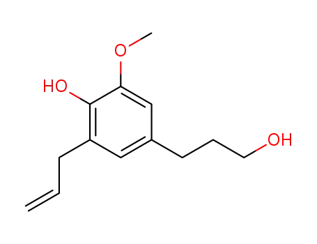 Molecular Structure of 854664-22-5 (Benzenepropanol, 4-hydroxy-3-methoxy-5-(2-propenyl)-)