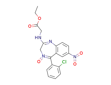 Molecular Structure of 101928-11-4 (2-ethoxycarbonylmethylamino-5-o-chlorophenyl-1,3-dihydro-7-nitro-3H-1,4-benzodiazepine 4-oxide)