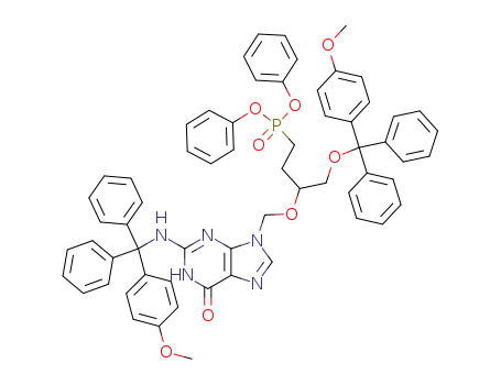 N<sup>2</sup>-(p-anisyldiphenylmethyl)-9-<<4-(p-anisyldiphenylmethoxy)-1-(diphenoxyphosphinyl)-3-butoxy>-methyl>guanine