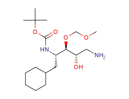 Molecular Structure of 127230-15-3 ((2S,3R,4S)-1-amino-4-<<(tertbutyloxy)carbonyl>amino>-5-cyclohexyl-2-hydroxy-3-(methoxymethoxy)pentane)